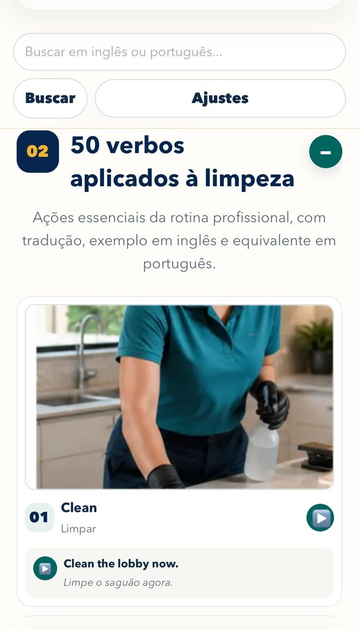 Verbos aplicados à limpeza
